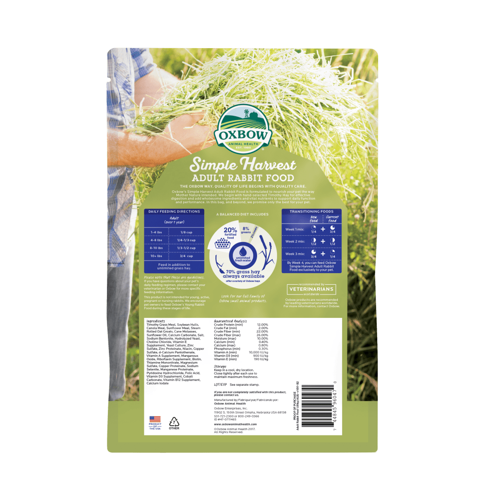 Simple Harvest Adult Rabbit Food - Oxbow Animal Health