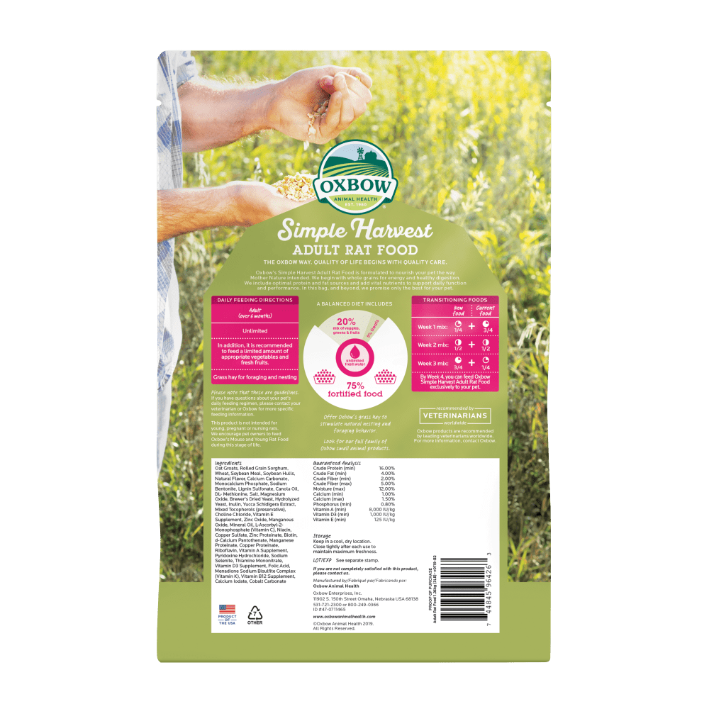 Simple Harvest Adult Rat Food Oxbow Animal Health
