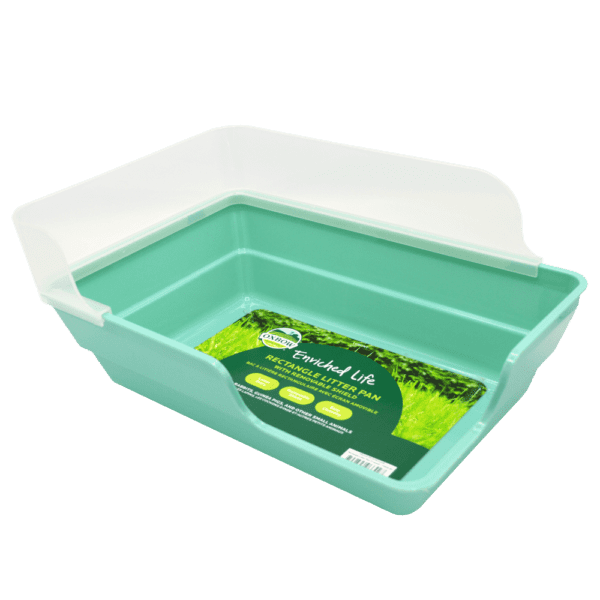 Enriched Life - Rectangle Litter Pan with Removable Shield
